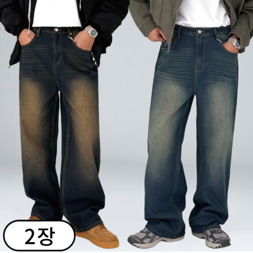 11 남자 청바지 빅사이즈 세미 와이드 데님 팬츠 64772