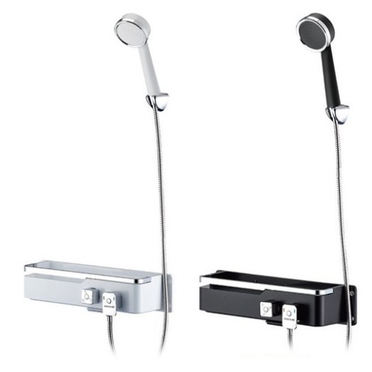 바스럽 국산 무타공 선반형 샤워기 수전 설치 영상 포함, 1개, 블랙