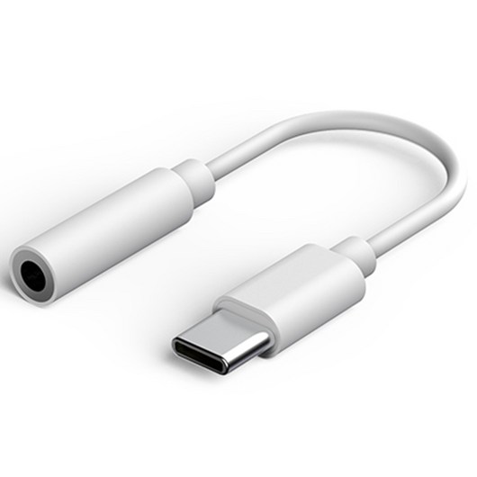 프라임큐 삼성 갤럭시 스마트폰 USB C-4mm 이어폰 젠더, 5mm, 화이트, 1개
