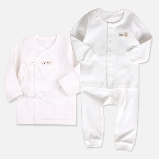 오가닉붐 착한 유기농 배냇저고리 + 내의 사계절 세트