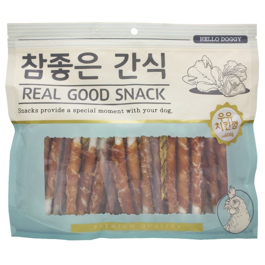 헬로도기 참좋은간식 건조간식, 우유치킨껌, 600g, 1개