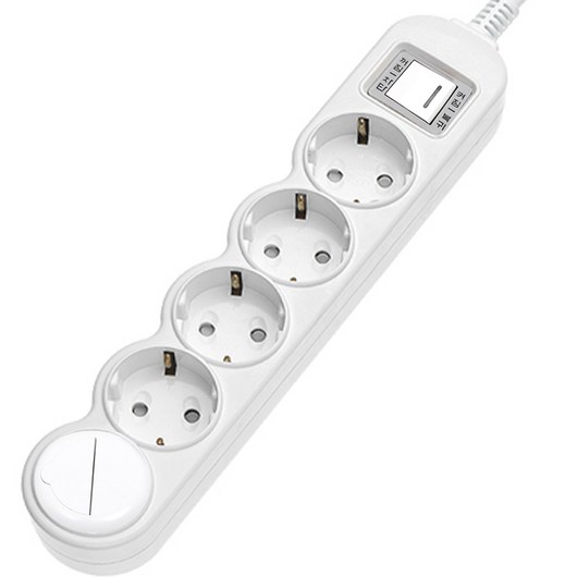 에코파워탭 LED 일반 메인 과부하차단 멀티탭 5구 EPM-L305A + 안전커버 세트, 3m, 혼합색상, 1세트