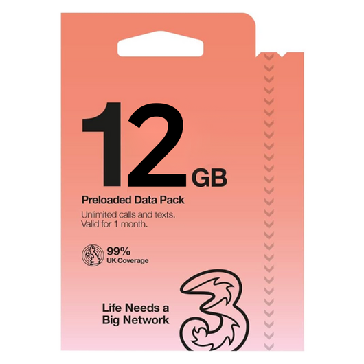 링심 오스트리아 쓰리심 종량제 유심칩, 30일, 총 12GB, 1개