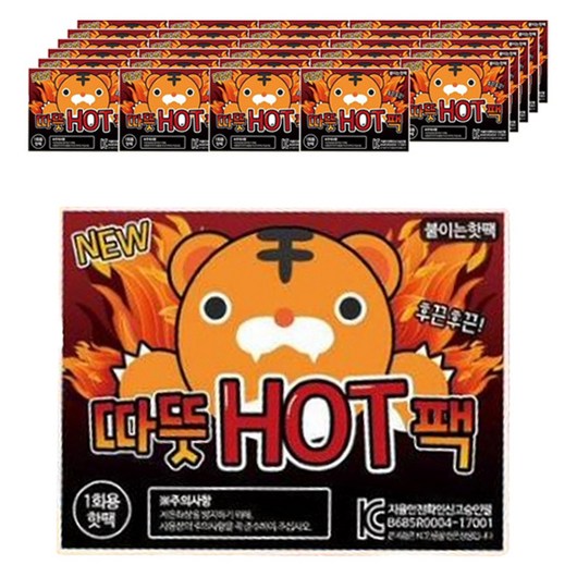 따뜻 HOT 붙이는 핫팩 43g, 30개