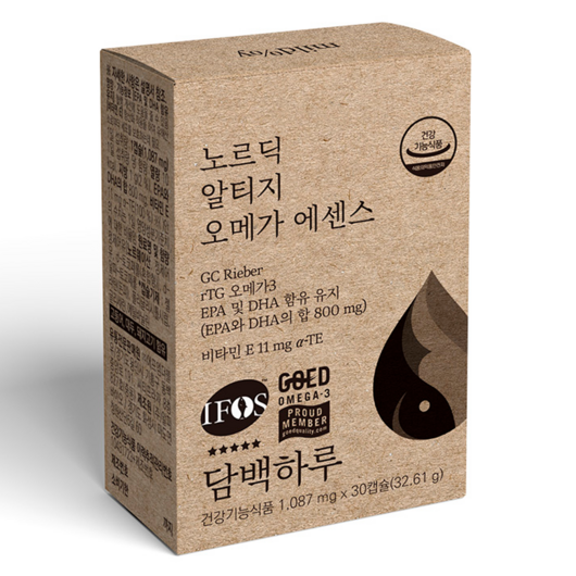 담백하루 노르딕 알티지 오메가 에센스 33g, 30정, 1개