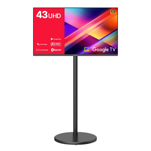 와이드뷰 4K UHD LED 구글3 스마트 TV + 삼탠바이미 이동식 거치대 블랙 세트, 109cm(43인치), WGE43UT1(TV), EKWBYME38(거치대), 고객직접설치