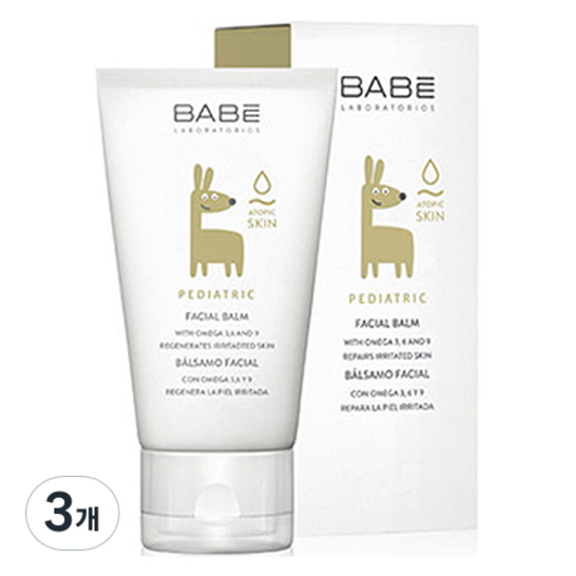 BABE 더마코스메틱 페디아트릭 아토픽 스킨 페이셜 밤 영유아 크림, 50ml, 3개