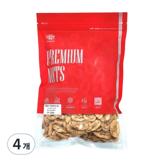 다다모마켓 구운 바나나칩, 500g, 4개