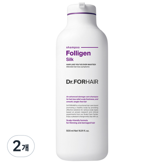 닥터포헤어 폴리젠 손상 모발용 실크 샴푸 플로럴향, 500ml, 2개