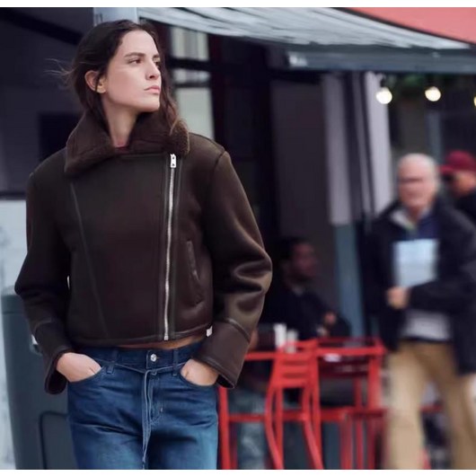 14Y10224 ZARA 여자신상 기모자켓 캐주얼 털가죽 숏재킷 8741270