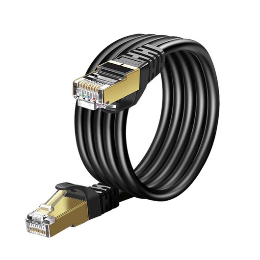 808 게이밍 CAT8 초고속 인터넷 기가 랜선 케이블 40Gbps, 1m, 1개, 블랙