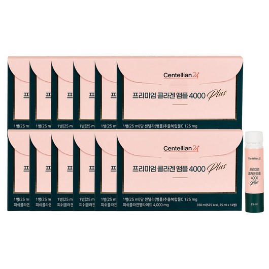 고함량 저분자 프리미엄 병풀 콜라겐 앰플4000(25mlx14개입) 12박스, 25ml, 168개, 1박스