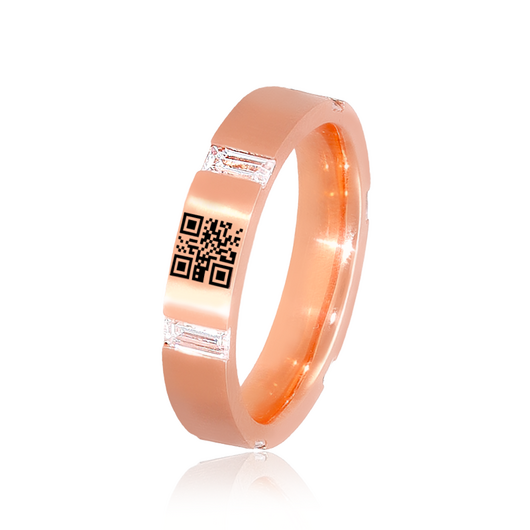 [큐알주얼리] QR007W_사각큐빅 여성용 큐알반지 나만의 영상선물 QR주얼리 K14 / P / 5.22g