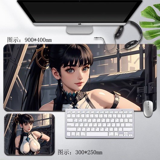 스텔라 블레이드 대형 초대형 컴퓨터 키보드 마우스 패드, 3mm, 900x400mm, 유백색 01, 1개