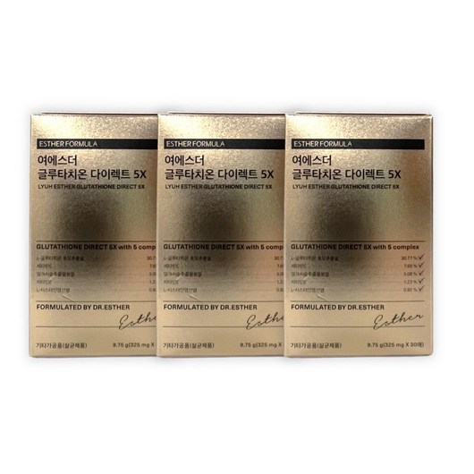 함량UP 리뉴얼_여에스더 글루타치온 다이렉트 5X 3박스 (총 90매), 10g, 3개