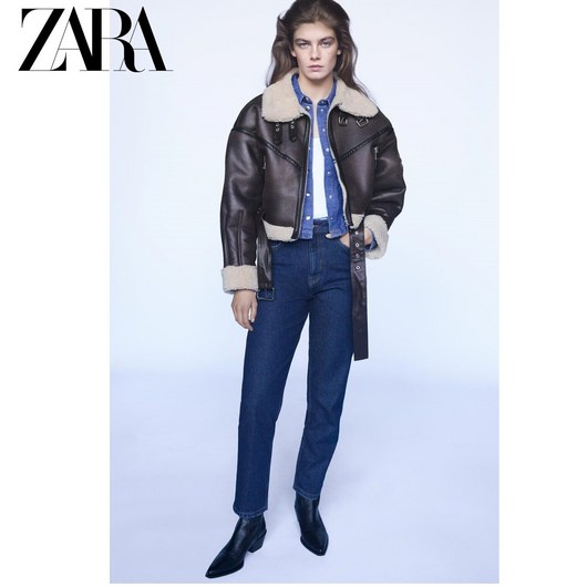 ZARA 자라 더블 페이스드 벨티드 무스탕