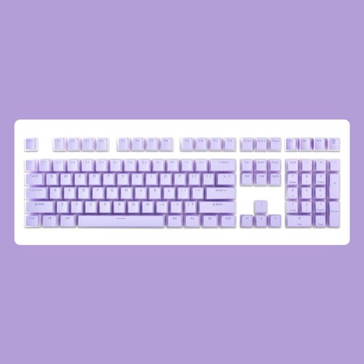 타닥 푸딩 LED투과 PBT OEM 이중사출 2U쉬프트 포함 키캡 129키, 퍼플