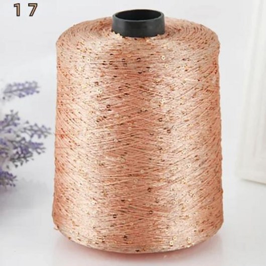 라라뜨개 글리터 팬시 원사 스팽글 핸드 크로셰 실 뜨게 의류 바느질 500G, 1개, 17