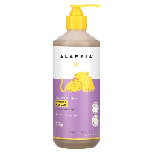 Alaffia Babies & Kids Shampoo & Body Wash Lemon Lavender 16 fl oz (473 ml)