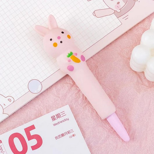 귀여운 동물 스트레스 해소 펜 만화 스퀴시 시그니처 소프트 폼, 1개, 7.rabbit