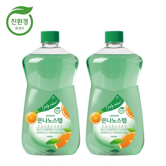 은나노스텝세정제3 [알뜰리필세트] 은나노스텝 시즌3 다용도, 2개, 1L