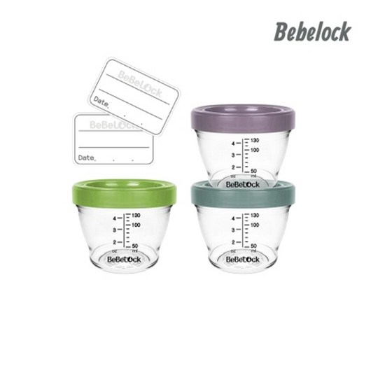 베베락 포네르 트라이탄 이유식 용기 130ml 3P, 포네르130(블루그레이3P), 3개