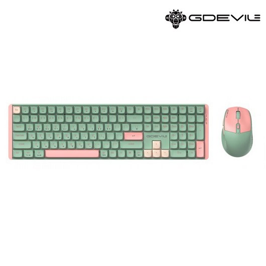 GDEVIL MK850W 무선 기계식 키보드 마우스 세트 (민트)