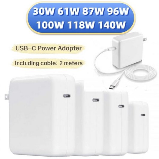 고속충전케이블 노트북충전기 30W 61W 87W 96W PD USB-C 노트북 전원 어댑터 Type-C MacBook 12" 13" Apple Xiaomi Huawei 등을, 140W-UK(Cable 2M), 1개