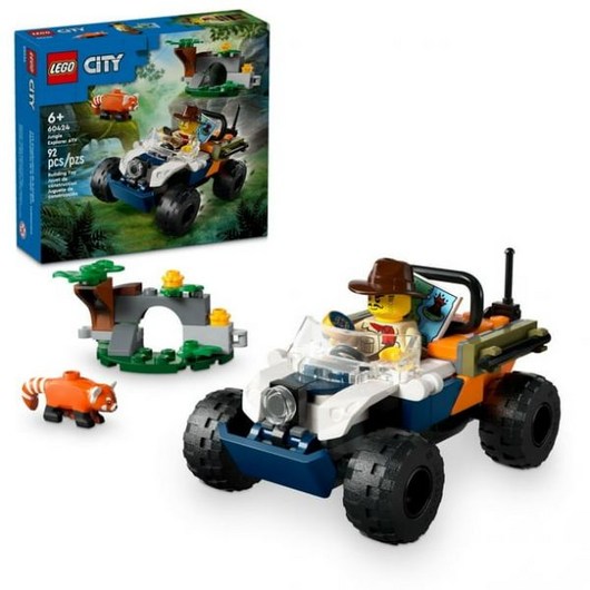 LEGO City Jungle Explorer ATV Red Panda Mission Vehicle Car Toy Off-Road Jeep Adventurer Minifigure