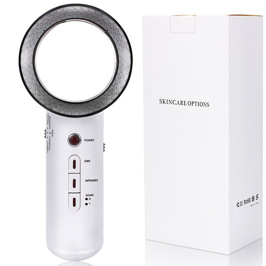 얼굴 목 마사지기 45도 온열 LED EMS미세전류 이온도입 센서 음파 진동, 호주 규정, CS-103 슬리밍 악기 작은 포장