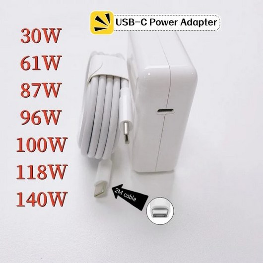 30W 61W 87W 96W 100W PD USB-C 노트북 전원 어댑터 -C MacBook Pro 12 인치 13 - 용 고속 충전기, [07] 140W with 2M cable, [03] UK, 07 140W with 2M cable_03 UK
