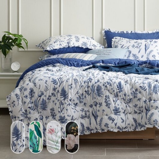 소프트 워시 플란넬 차렵 이불 패드 세트 (퀸 사이즈) 메종노아가든블로썸