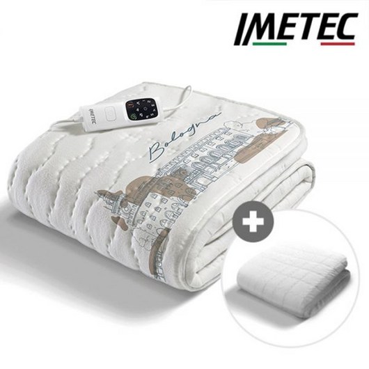 NEW 이메텍 프리미엄 순면 전기요 싱글 IMB-095(볼로냐) + 전용커버(화이트), 더블사이즈(IMB-096)+전용커버(화이트)