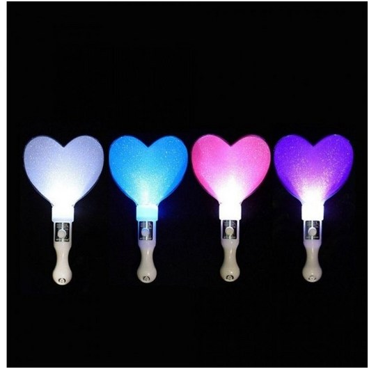LED 하트 아이돌 응원봉 야광봉, 2개, 블루