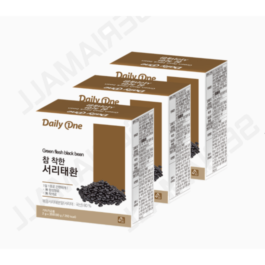 빠른배송 데일리원 참 착한 서리태환 2g X 30포 3통 (재고 0ea), 60g, 3개