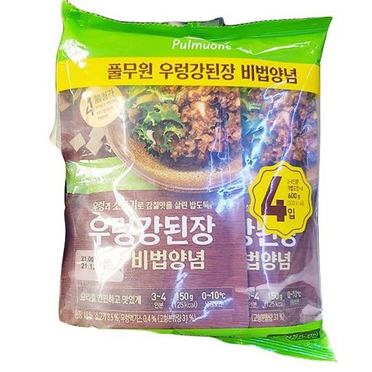 풀무원 우렁강된장비법양념150g X 4개입, 1개, 600g