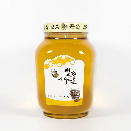 [K10-124]한국양봉협회 품질인증_소백산 사양아카시아벌꿀 2호(2kg 유리병), 1개, 단품, 2kg