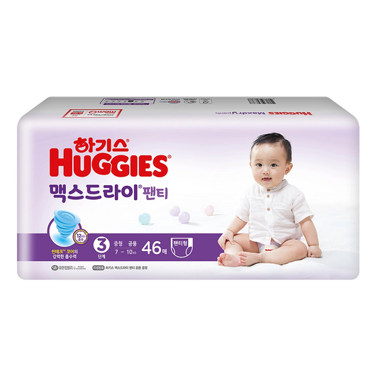 하기스 맥스드라이 팬티형 기저귀 중형 남녀공용, 3단계, 184매