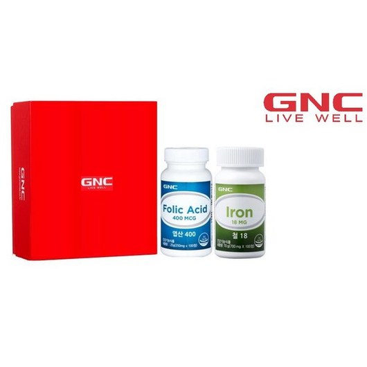 GNC 건강식품관 [GNC 임산부 건강세트] 엽산400 +철18mg