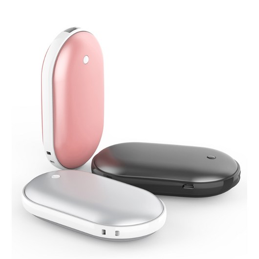 1+1 모즈온 충전식 손난로 양면발열 휴대용 핫팩 5000mAh, 블랙+블랙