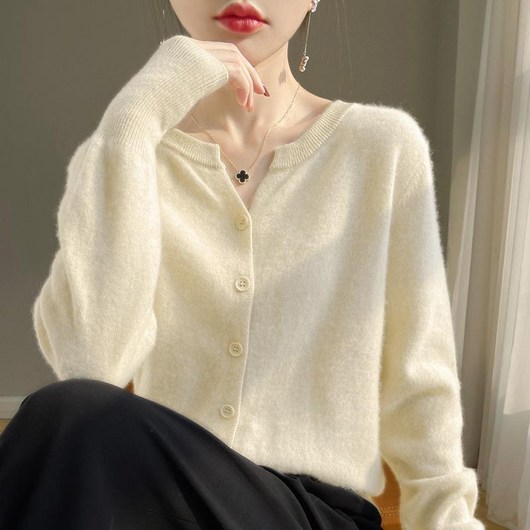 더벨러리 여성 심플 긴팔 니트 가디건 BCC1615 여성간절기가디건 여자가디건봄