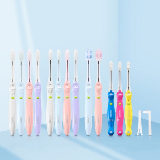일본 아이오닉 미세전류 음이온 칫솔 ( FDA 승인 치주염 치석 구취 플라구 제거 ), 슬림블루, 1개, 1개입