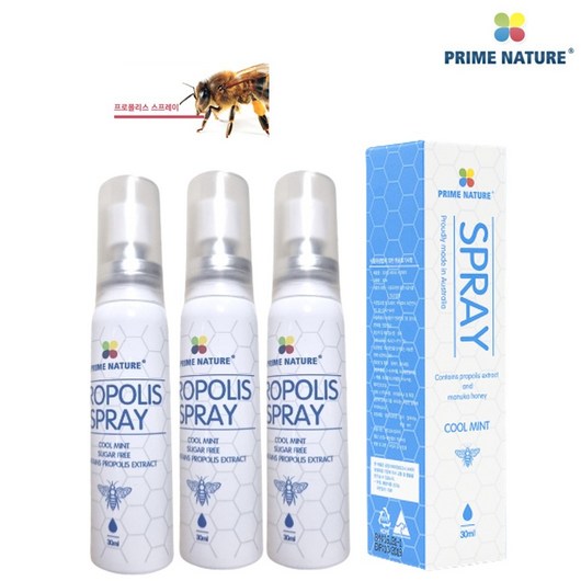 호주 프라임네이처 호주산 프로폴리스 스프레이 30ml 뿌리는 구강 프로폴리스 호주면세점, 3개