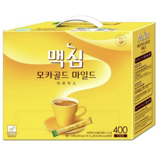 맥심 모카골드 마일드 400T, 1개, 400개입, 12g_맥심 모카골드 400로 즐기는 부드러운 커피 타임