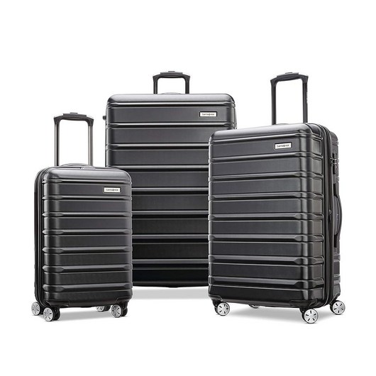Samsonite Omni 2 듀얼 스피너 휠이 있는 확장 가능한 하드사이드 수하물 미드나잇 블랙 캐리어