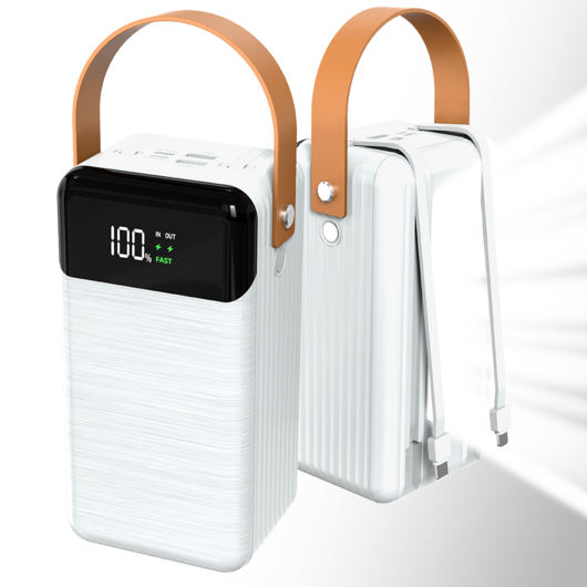 AWSHEEL 대용량 고속충전 멀티단자 PD PPS QC3.0 23W 차박 캠핑용 보조배터리 60000mAh, 화이트