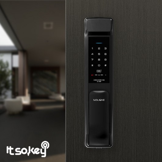 스마트공간 IoT 도어락 푸시풀 잇소키 - WiFi모듈 디지털 도어록 카드 지문 펜션 무인 숙박, 비지문형