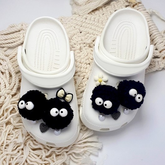 [만복하우스] 폼폼이 털 먼지 인형 겨울 슬리퍼 실내화 꾸미기 악세사리 파츠 세트 10p