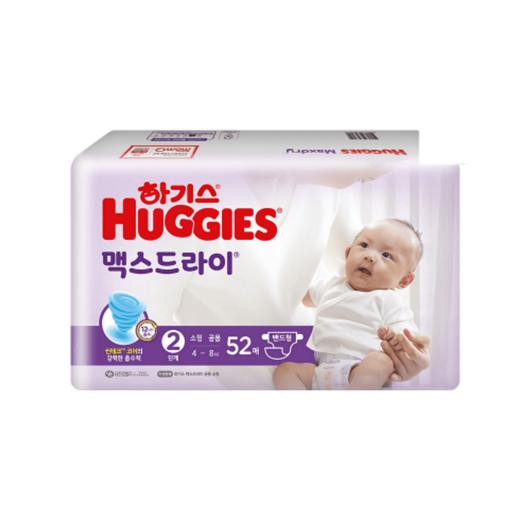 2021 신형 하기스 맥스드라이 밴드형 기저귀 남녀공용, 2단계, 156매