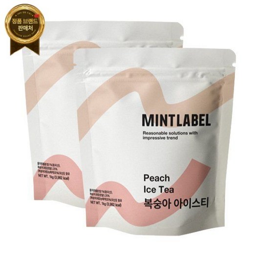 민트라벨메가커피 복숭아 아이스티 1kg 2개세트